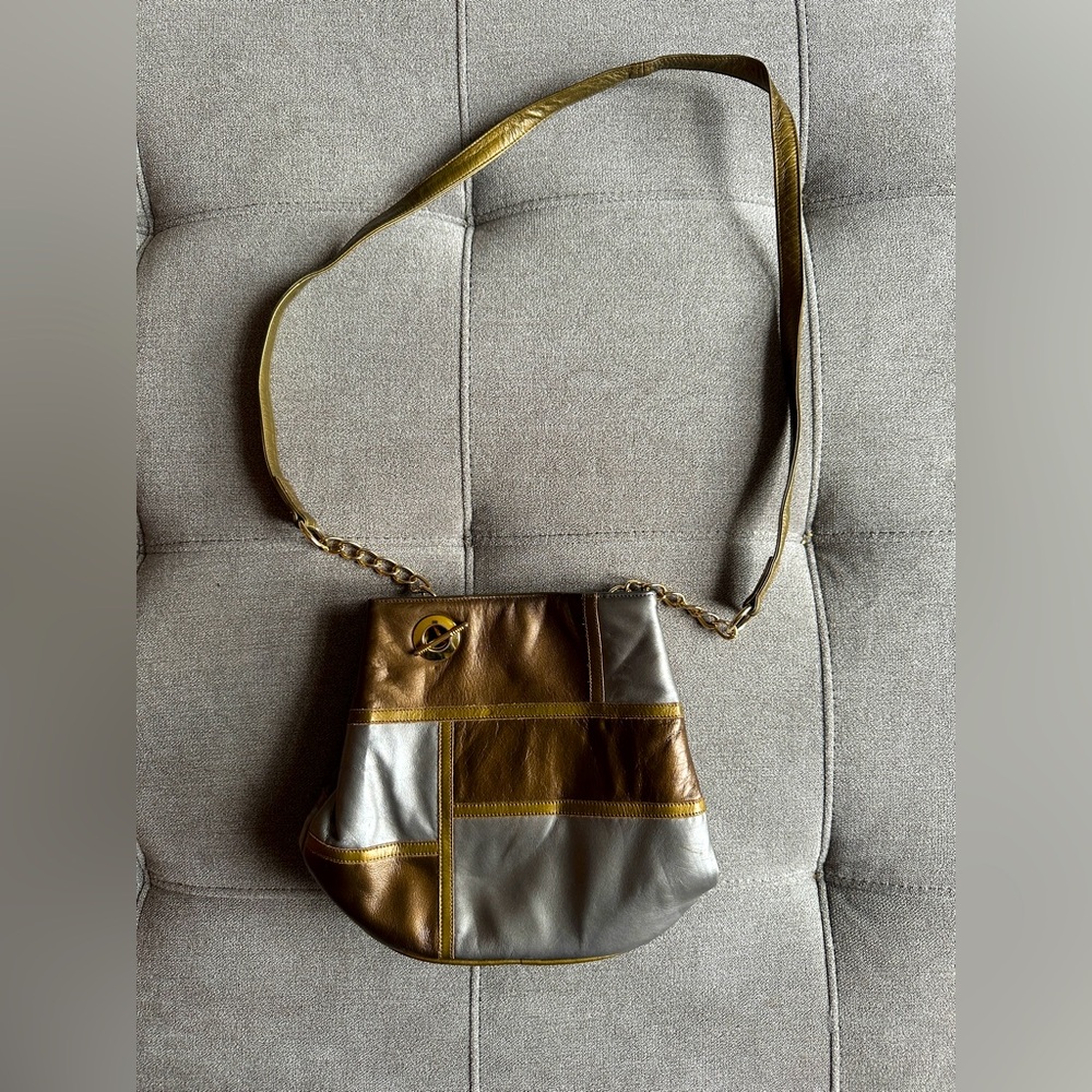 Vintage Metallic Frenchy of California Crossbody Purse